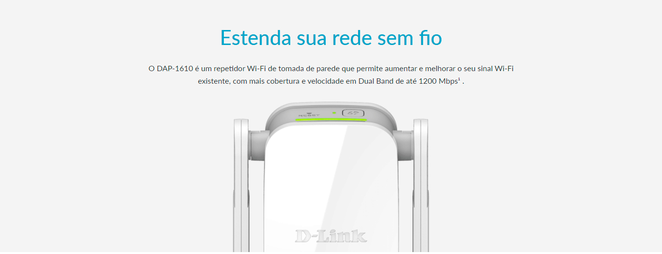 Repetidor Wi-Fi D-Link AC1200 1200Mbps Dual Band 2 Antenas - DAP-1610